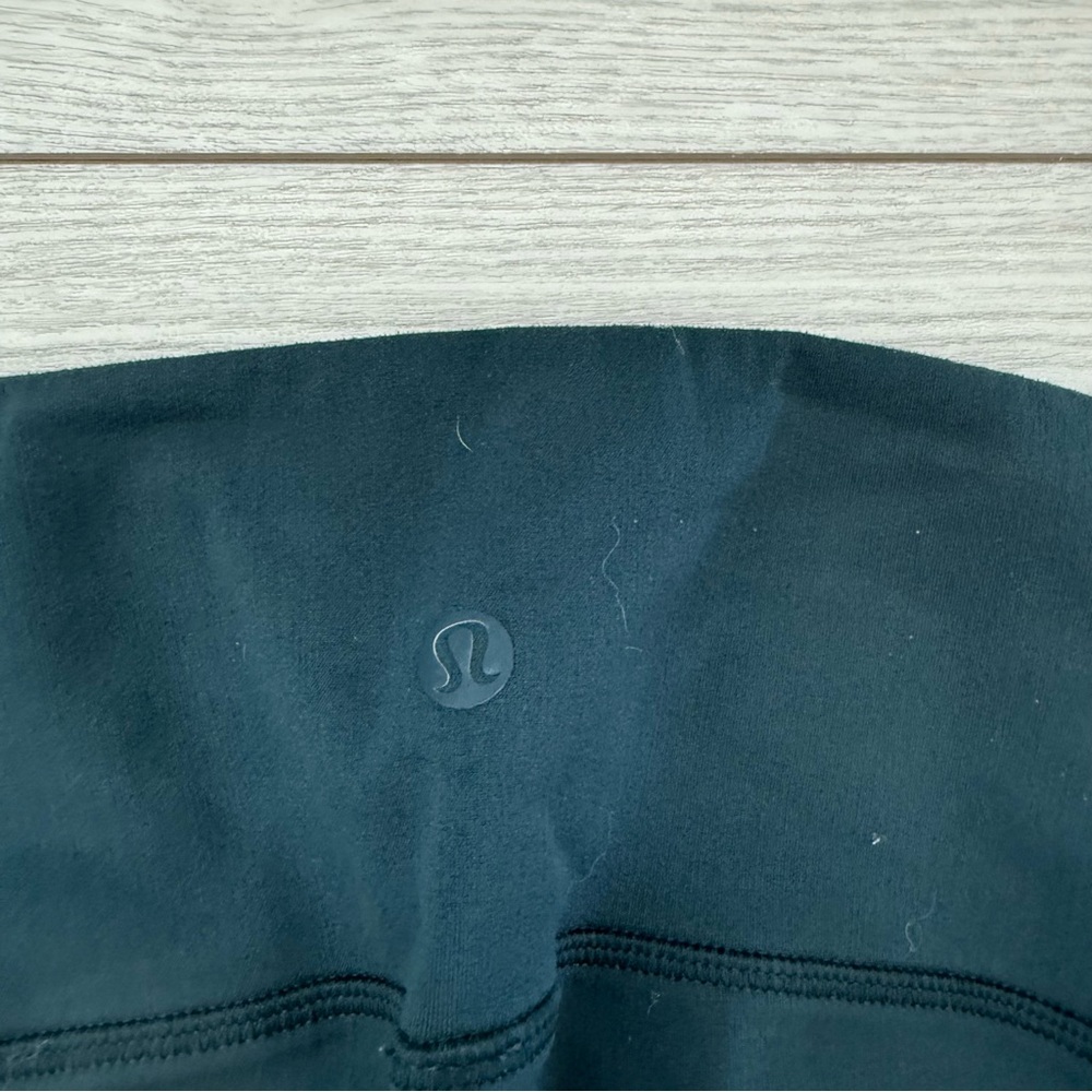 Lululemon 4 Reveal Crop Stripes 17" submarine teal green leggings active gym - Picture 4 of 7